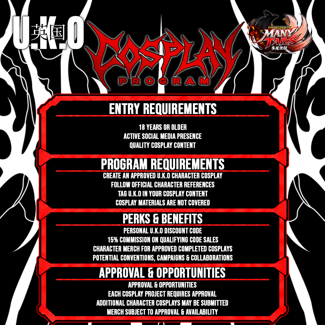 U.K.O Cosplay Program requirements, benefits, and approval details